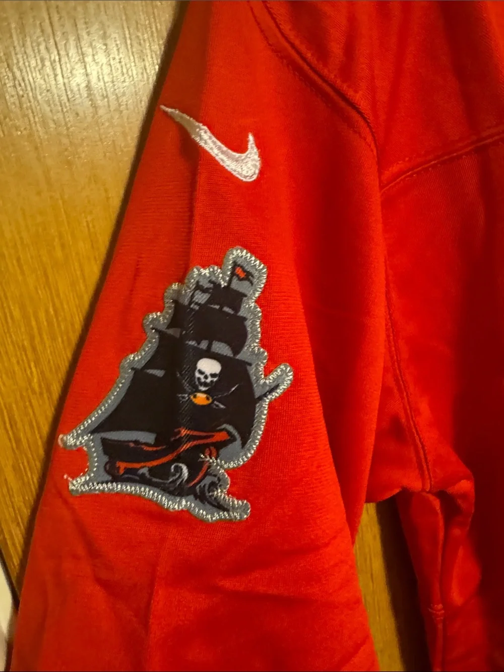 Nike kids Red Buccaneers #12 Jersey with Black Trim